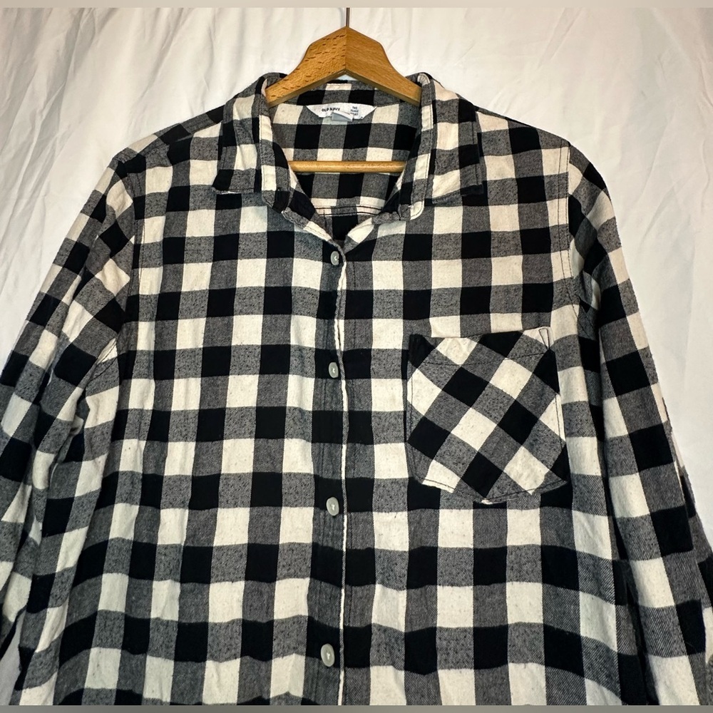 Old Navy Women’s Tunic Button Down Long Sleeve Plaid Shirt Size XL - Picture 4 of 11